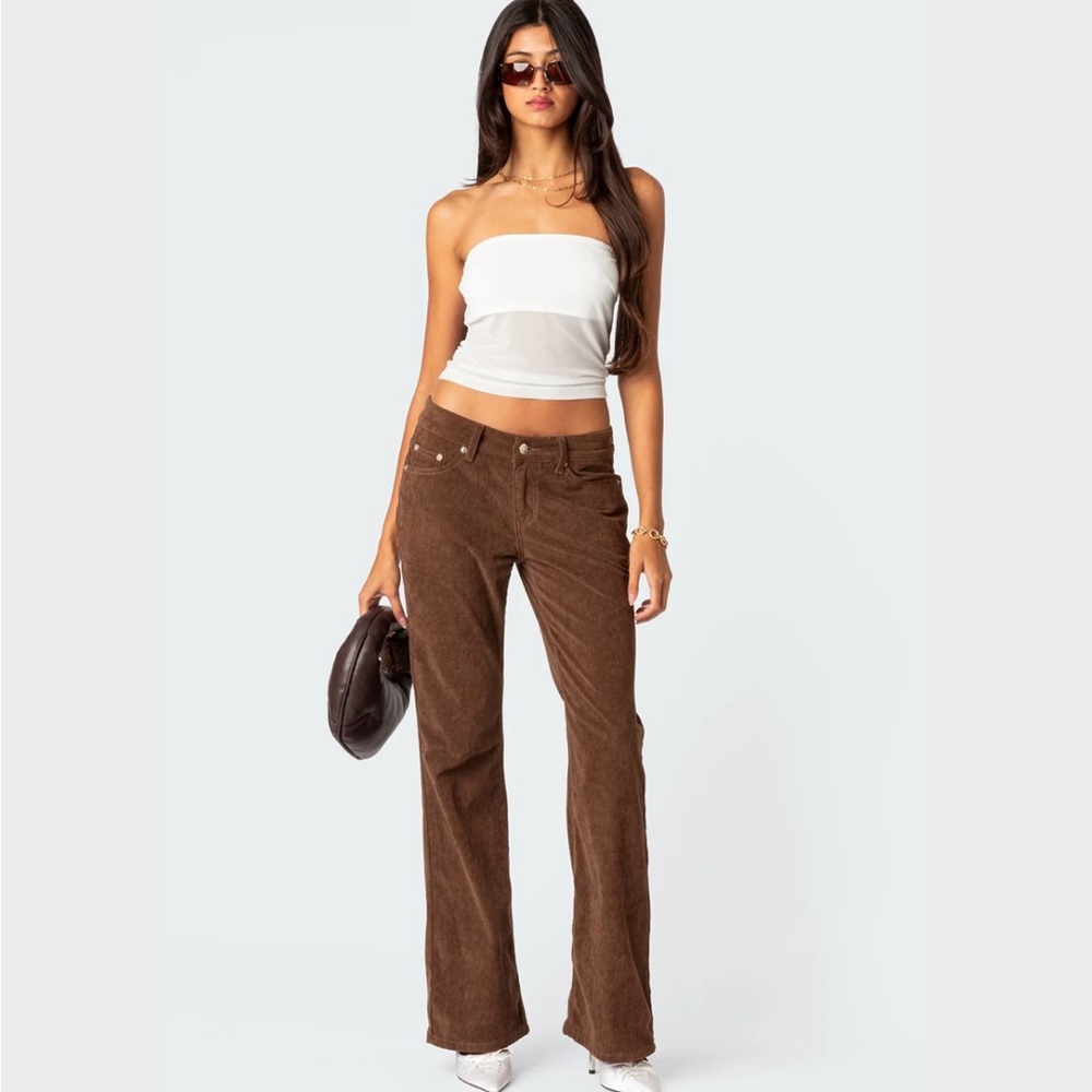 Edikted Brown Boot Cut Jeans for Women